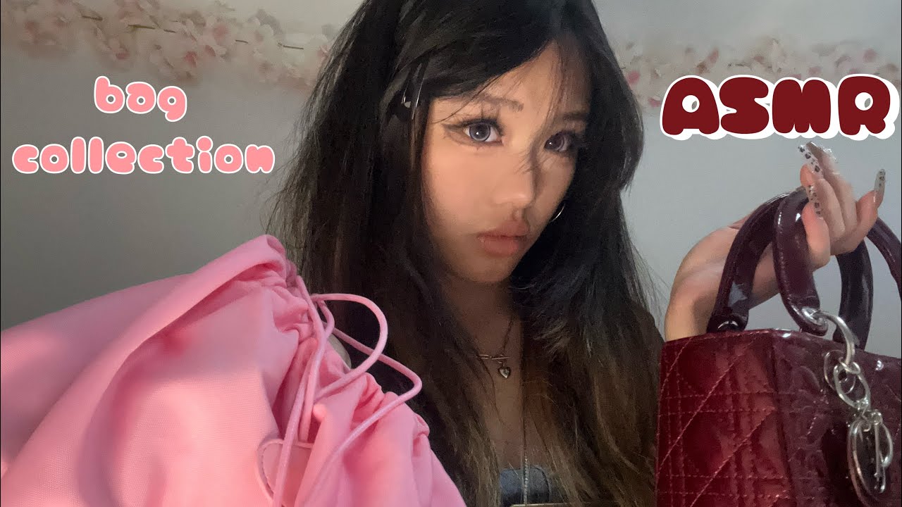 ASMR bag collection 👛 | leather/fabric tapping & scratching | unboxing | rambling