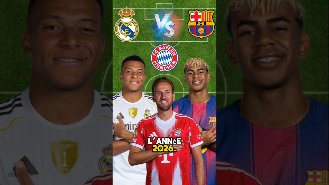 Une composition commune entre le Real Madrid, Barcelone et le Bayern pour 2026 #football #shorts