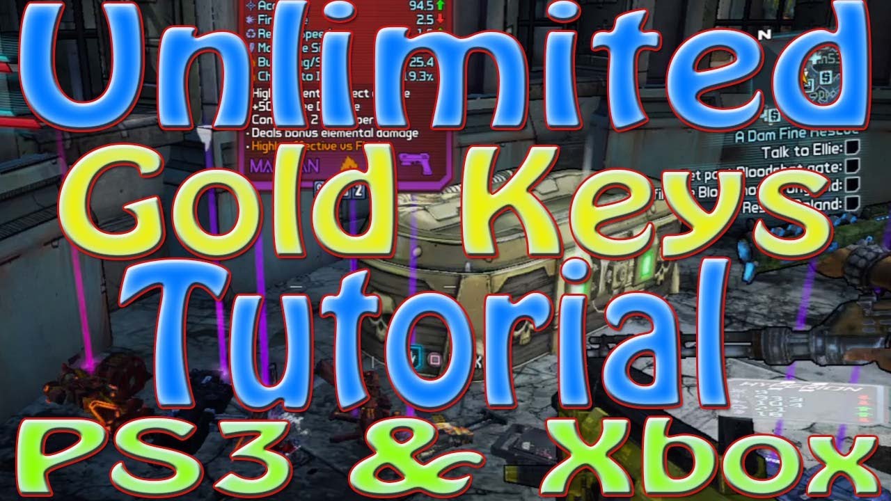 Borderlands 2: GLITCH Бесконечные золотые ключи (PS3 и XBOX) Обучающее видео