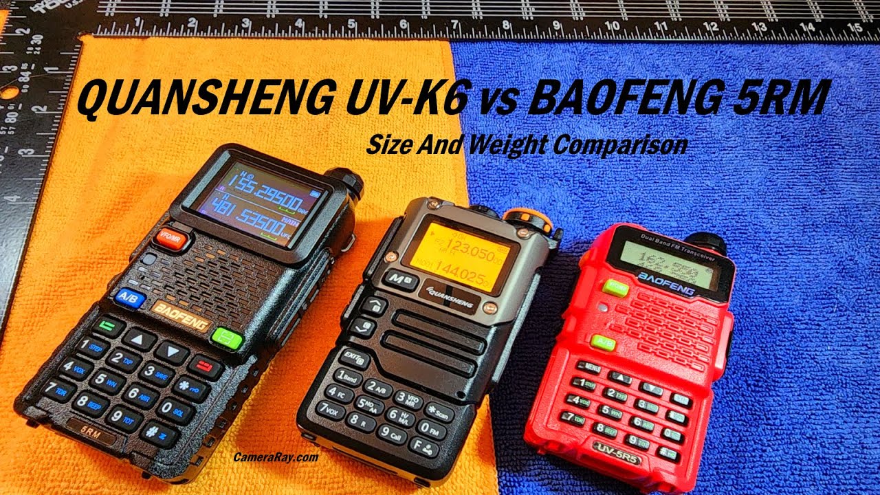 Quansheng UV-K6 vs Baofeng 5RM Size And Weight Comparison #baofeng #quansheng