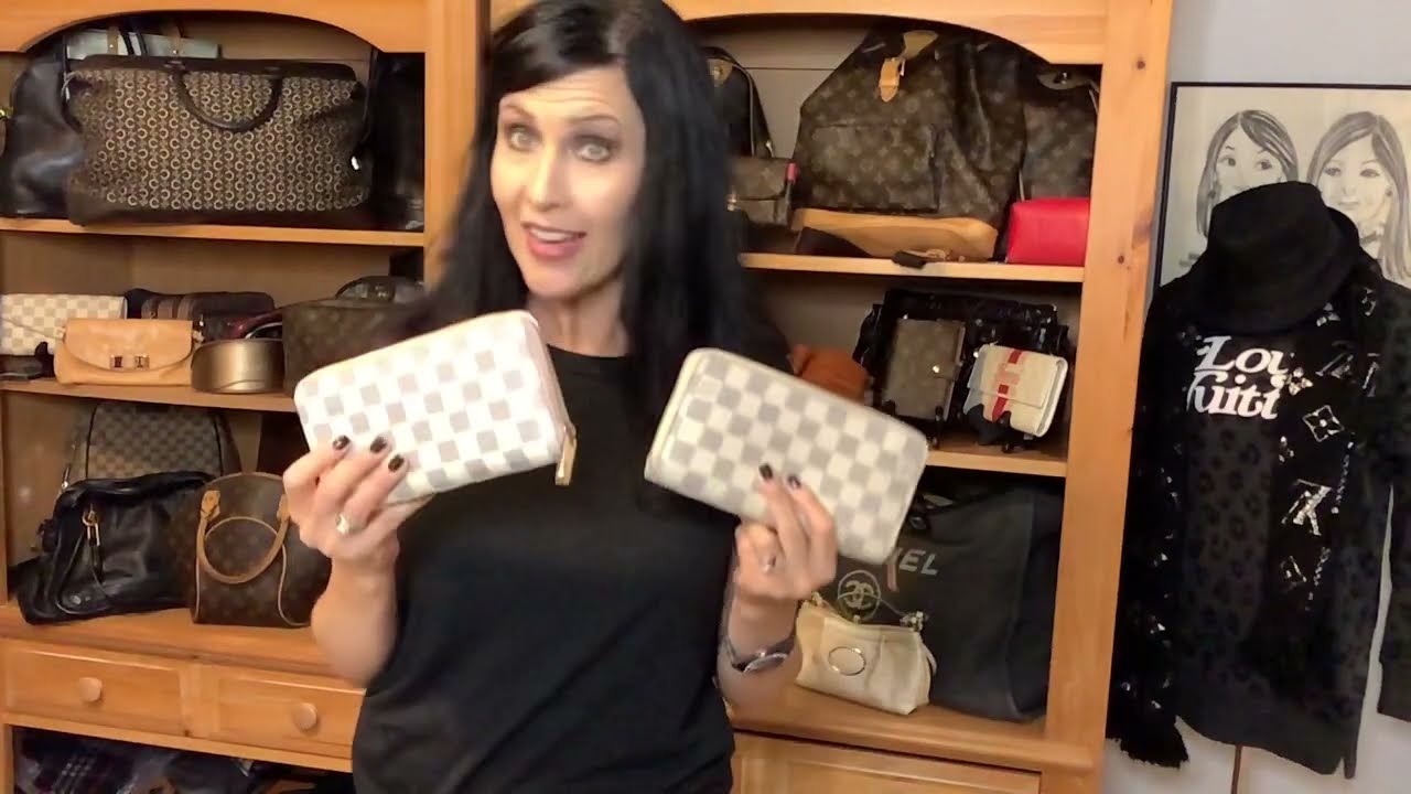 СРАВНЕНИЕ - Кошелек Louis Vuitton Zippy Damier Azur - Оригинальный и поддельный