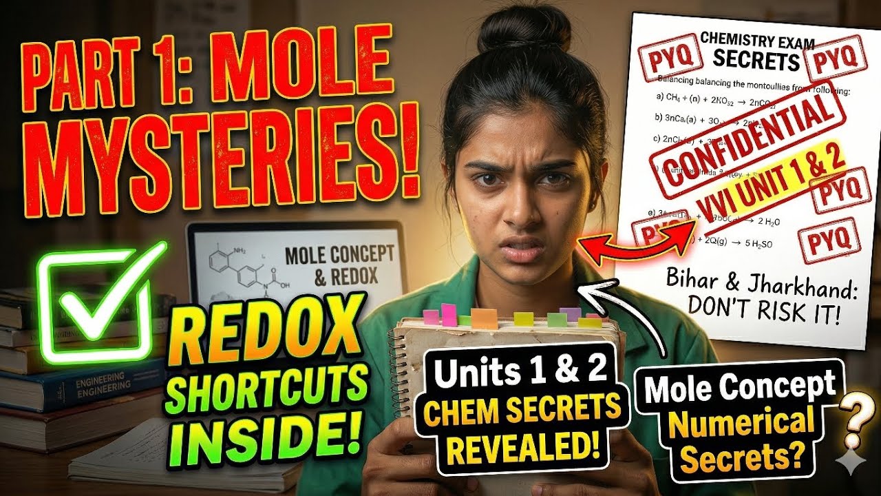 Physical Chemistry Most Important MCQs | Mole Concept & Redox Reactions | DECE LE 2026