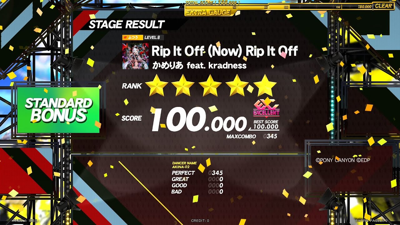 【DANCERUSH STARDOM】Rip It Off (Now) Rip It Off / ふつう譜面 EXCELLENT 外部出力
