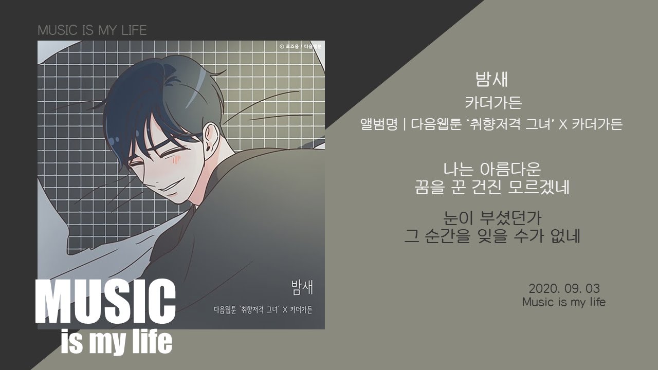카더가든 - 밤새 (취향저격 그녀 X 카더가든) / 가사
