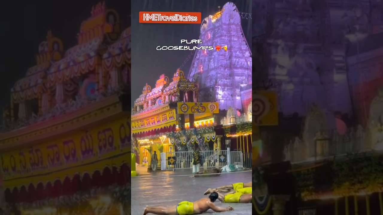 Tirumala Tirupati Balaji Temple | Devotees Performing Angapradakshinam in Heavy Rain India
