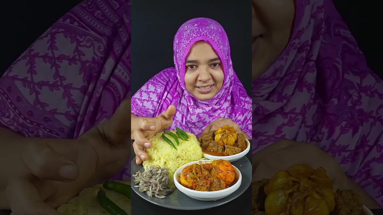 Cooking & Eating Dal Chawal Khichdi with Bhorta, Garlic Beef Curry, Egg Bhuna *asmr Eating Show 