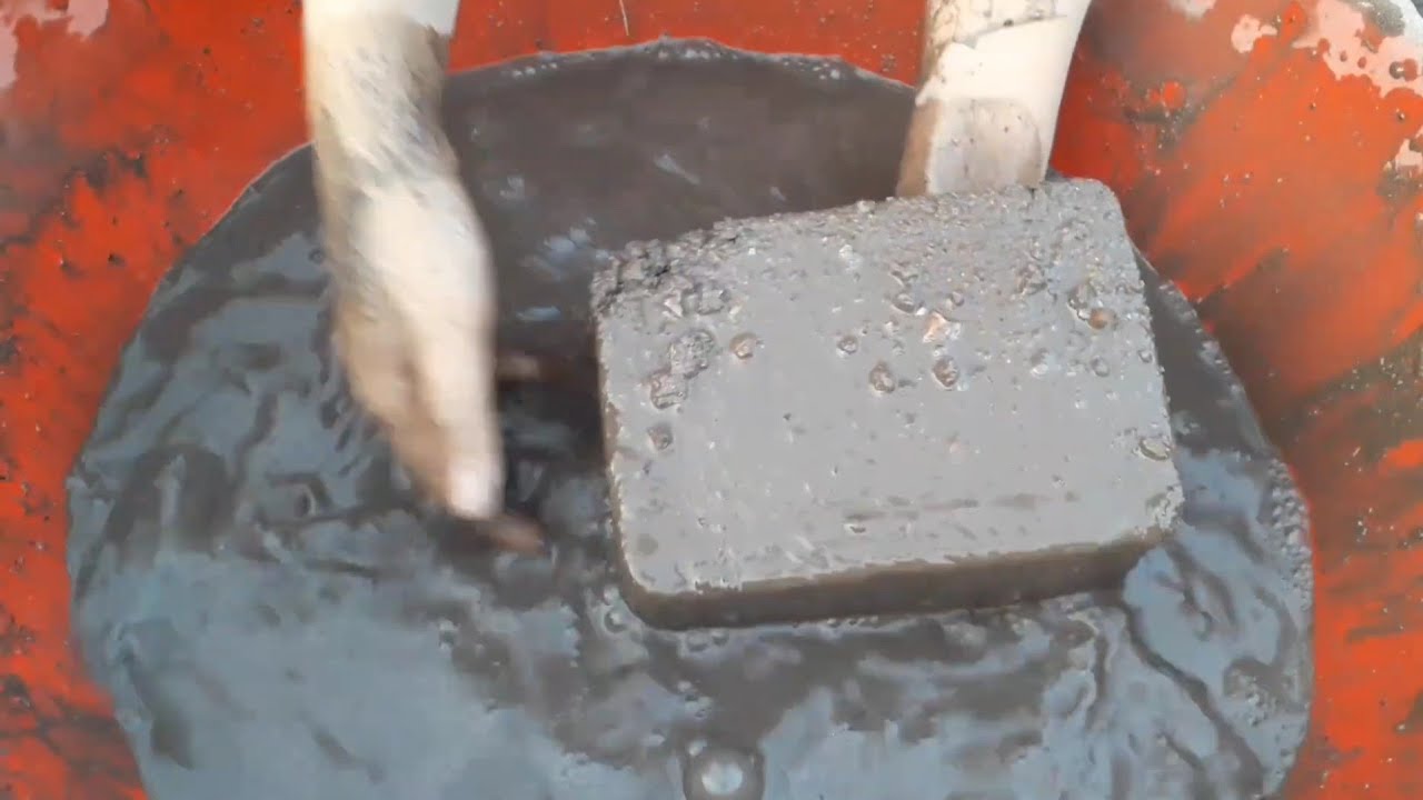 Crunchy gritty bricks filling with water crumbling in tub+dry ASMR crumbling video 📸💦🔥💦💦