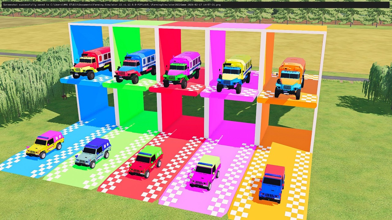 Garage with Colors - ALL POLICE TRUCK WITH HEAVY DUTY TRAILER, SCANIA, IVECO, KENWORTH
