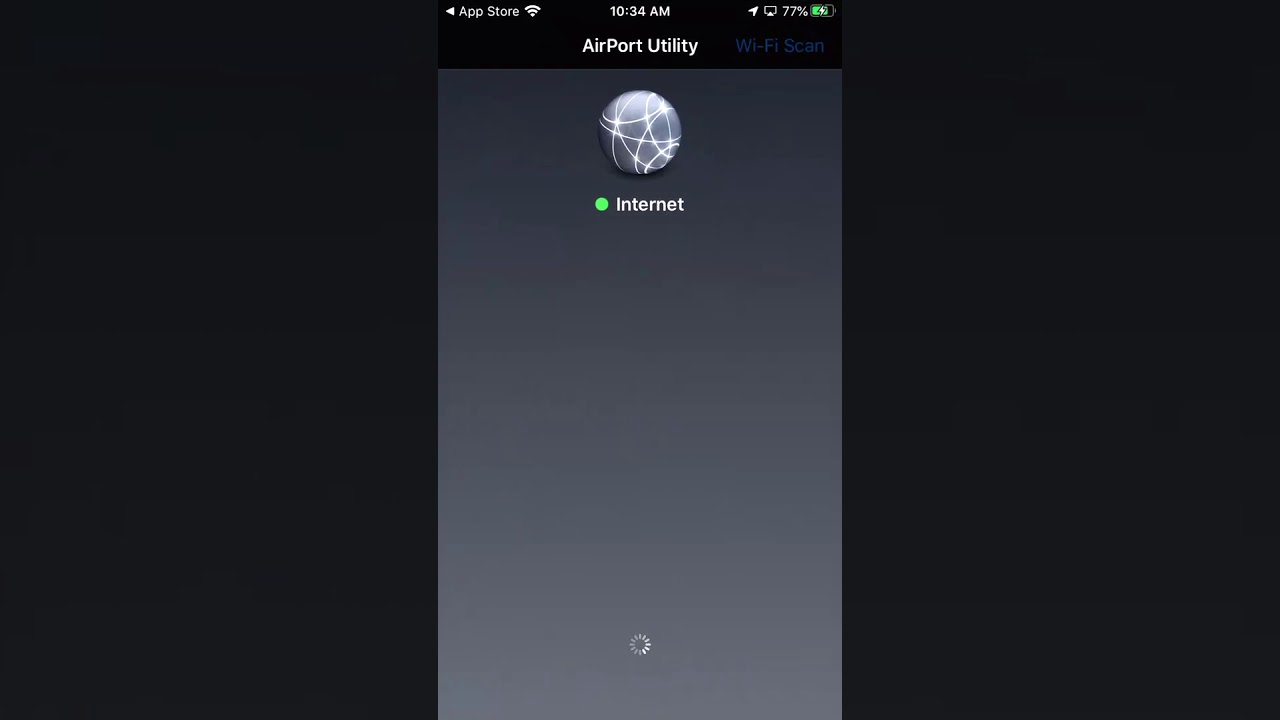Screen capture of Apple Airport Utility App with WiFi scanner