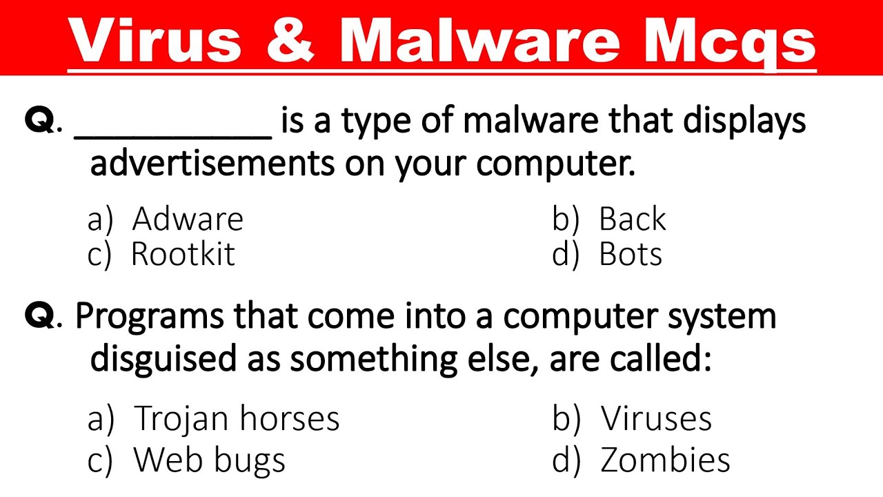 Computer Virus & Malware MCQs | #computer