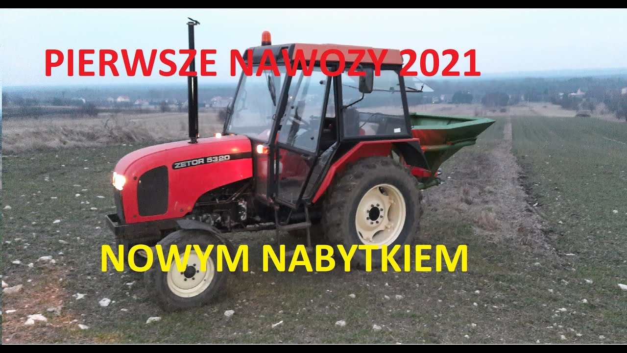 Pierwsze nawozy NOWYM NABYTKIEM. Nawozy 2021 Zetor 5320 i Amazone ZAF 604.