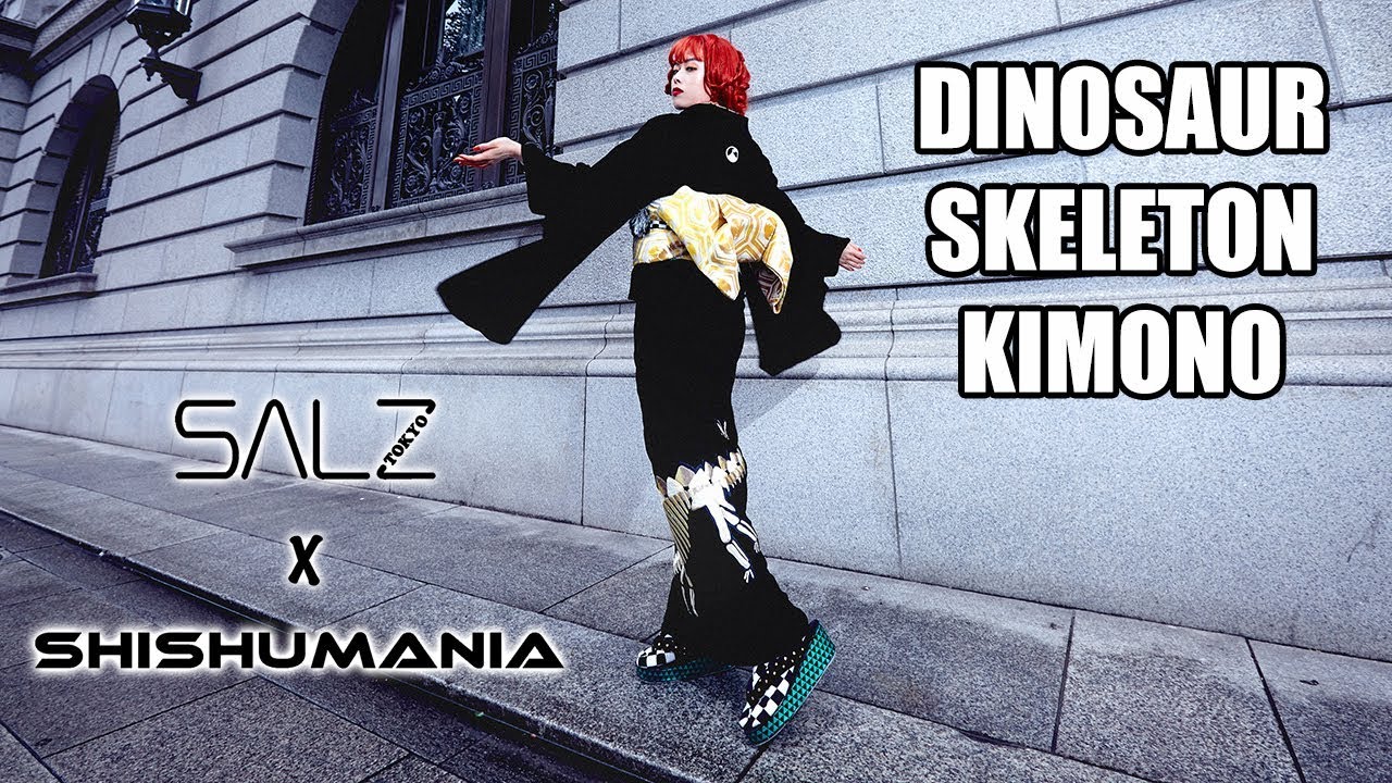 SALZ x SHISHUMANIA - Dinosaur Skeleton Kimono ・ Making of・刺繍着物