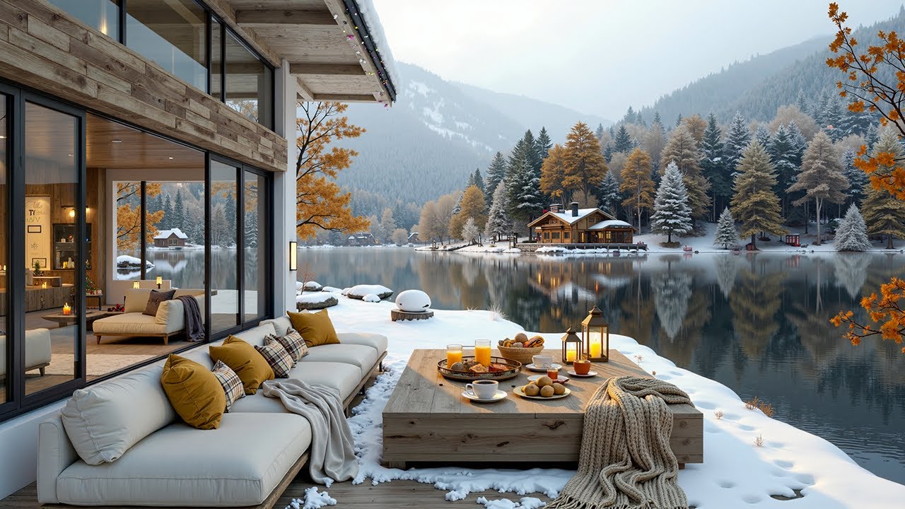 A Quiet Cabin by the Lake ❄️ Winter Jazz Ambience for Slow Living, Calm Focus & Peace