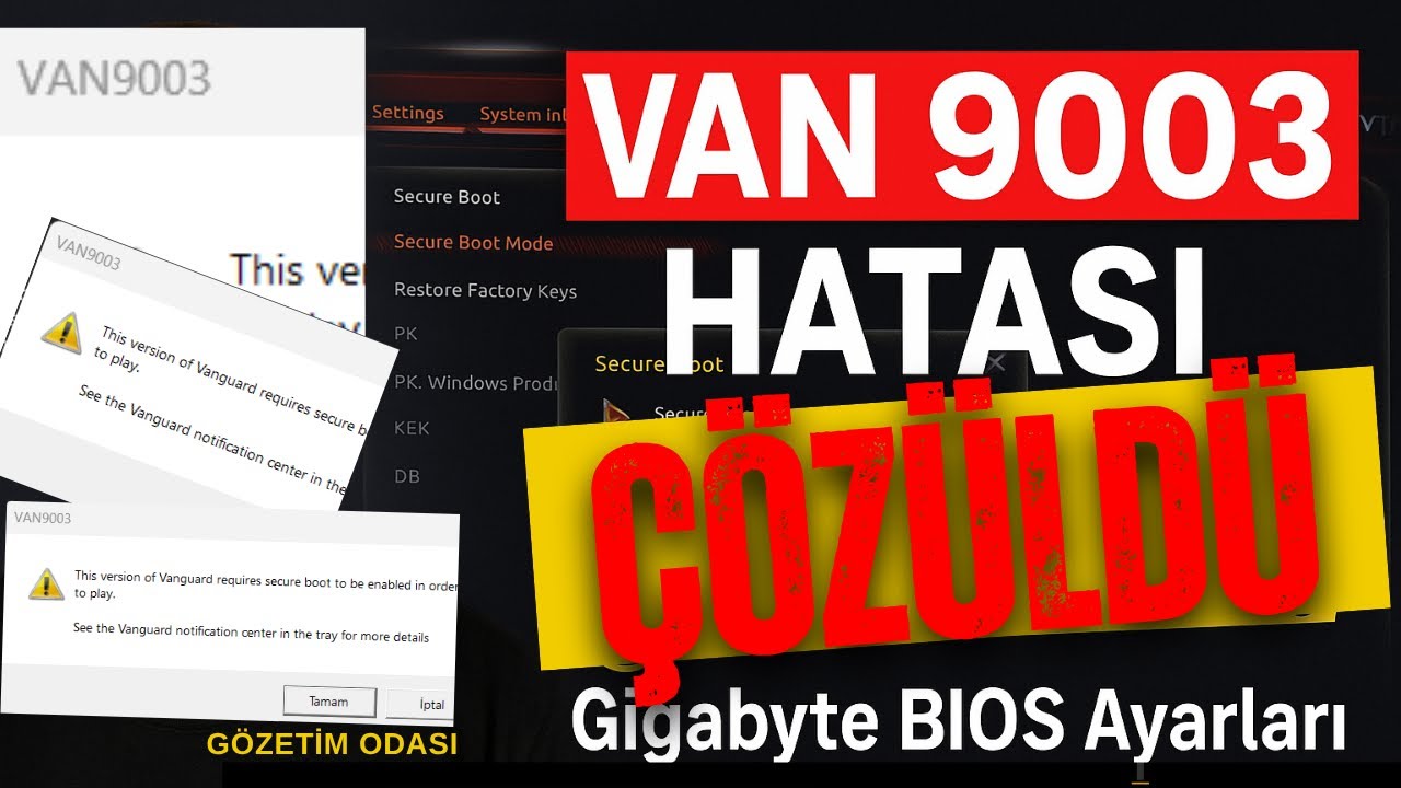 Valorant VAN 9003 Hatası Kesin Çözüm ✅ | Gigabyte Anakart BIOS Ayarları