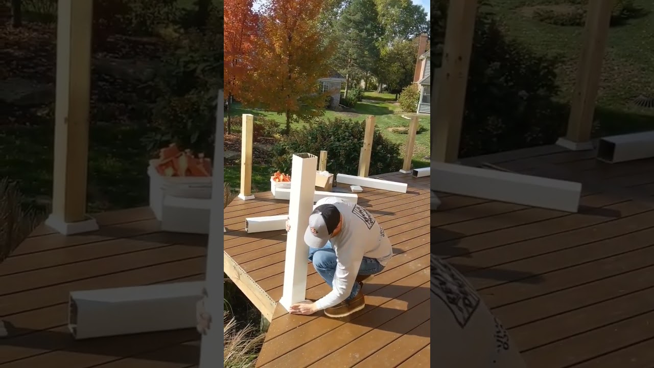 Installing Composite railings | Trex composite post sleeves #revive #tips #shorts