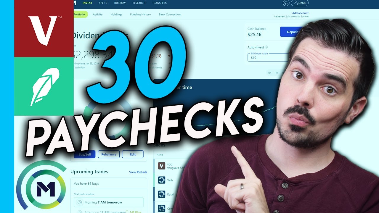 30 PAYCHECKS from Dividend Investing - How Much M1 Finance Paid Me In Dividends