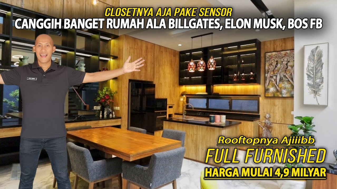 CLOSETNYA AJA PAKE SENSOR CANGGIH BANGET RUMAH ALA BILLGATES, ELON MUSK, BOS FB, FULL FURNISHED