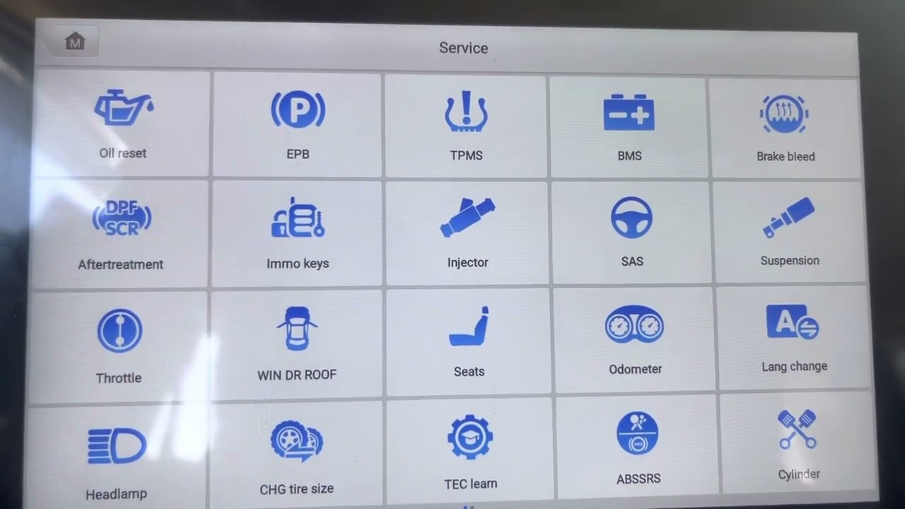 Autel ms906 pro Service Reset تصفير او ريسيت سيرفيس لمنظومات السياره
