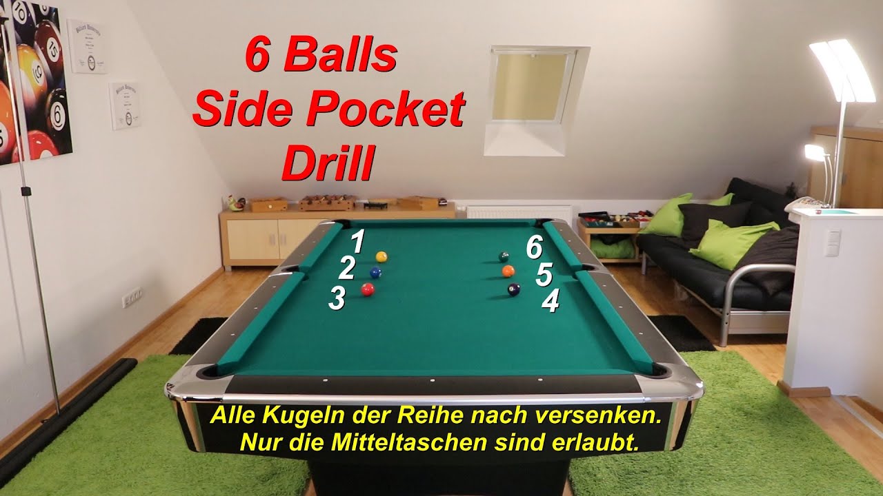 Practice clever pool setup - only center pocket allowed