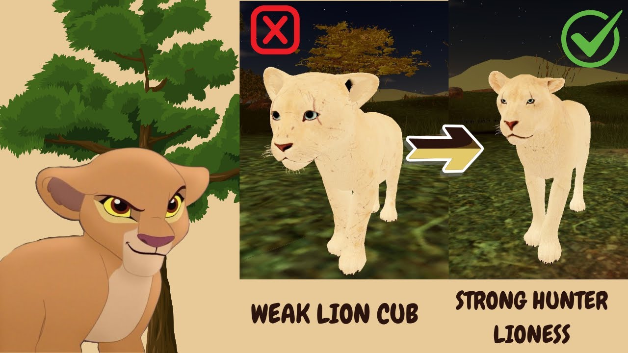 Growing from a lion cub to a lioness! | Roblox savannah life