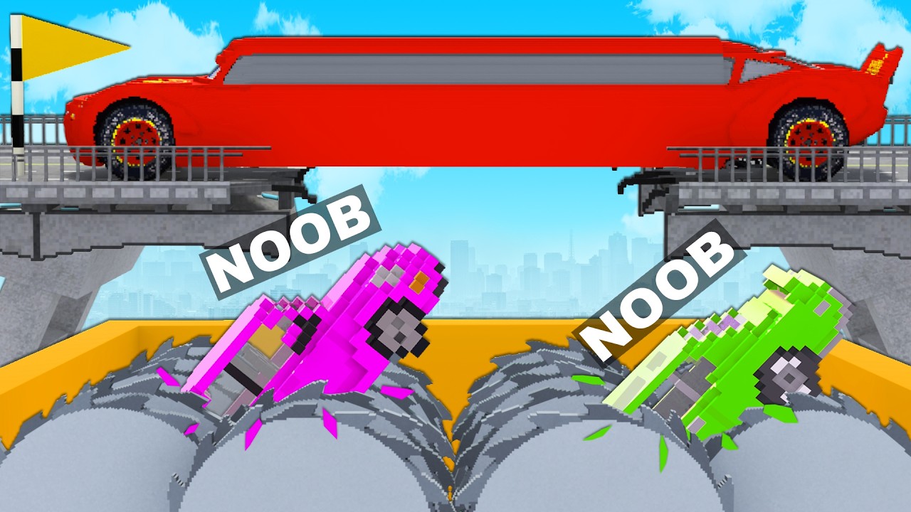 LONG CARS vs GIANT SHREDDER in Teardown