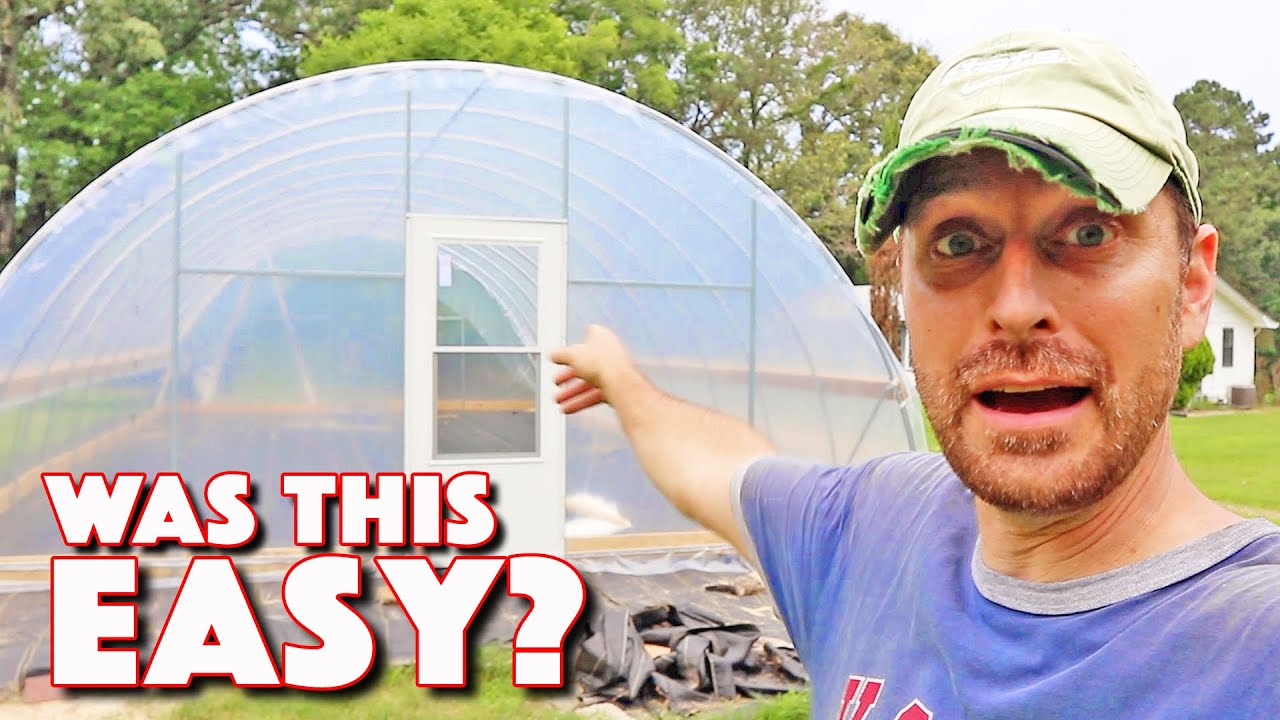 How To Build A Large Capacity Greenhouse From Growers Solution! Part 3 - Plastic & Roll Up Sides