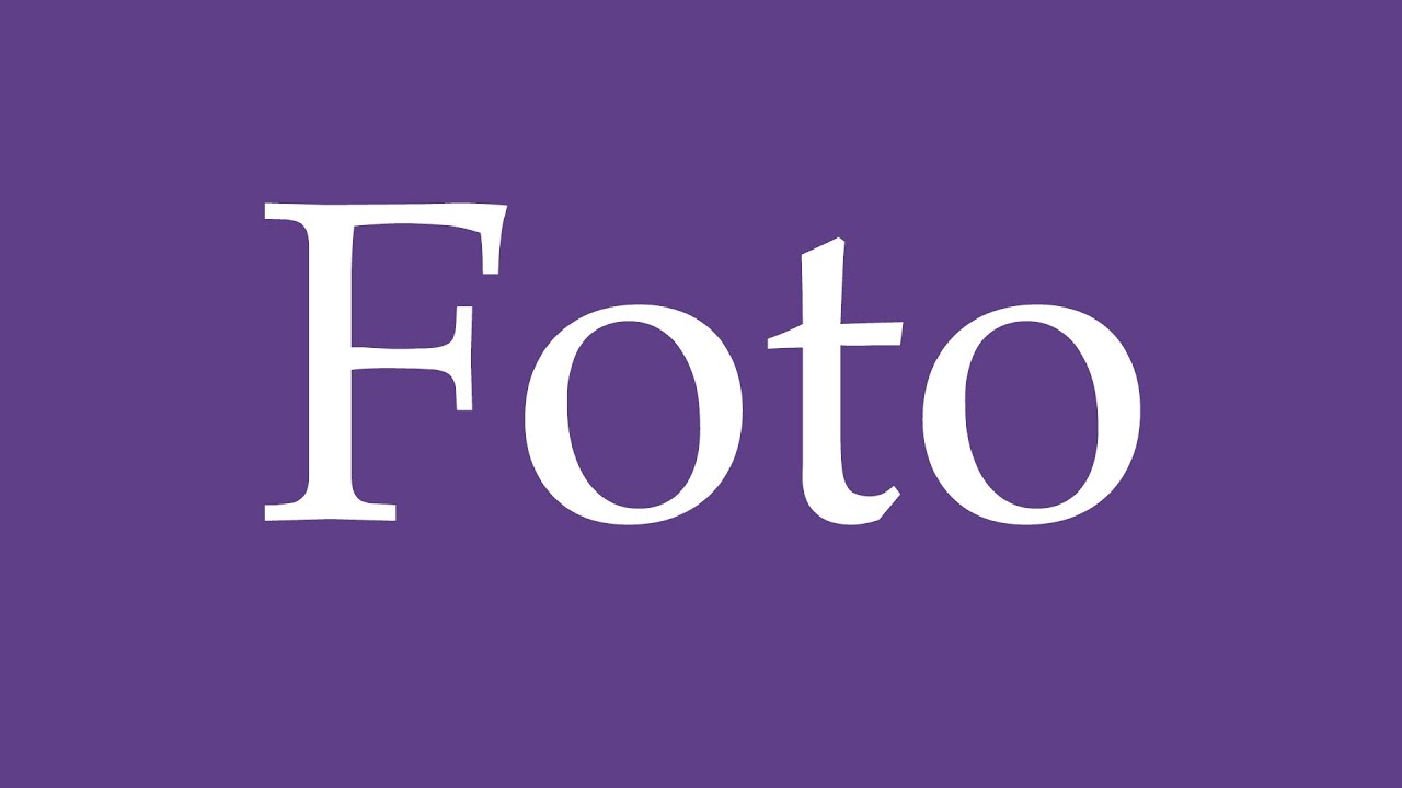 Como Pronunciar ''Foto'' (Photo) Correctamente en Espa&ntilde;ol