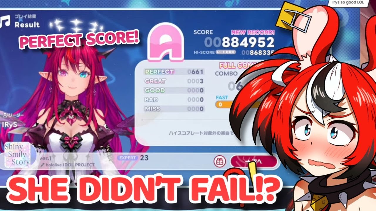 Bae is amazed by IRyS perfect game in the new hololive rythm game!