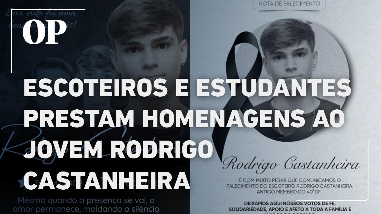 Luto coletivo: Escoteiros e estudantes prestam as últimas homenagens ao jovem Rodrigo Castanheira
