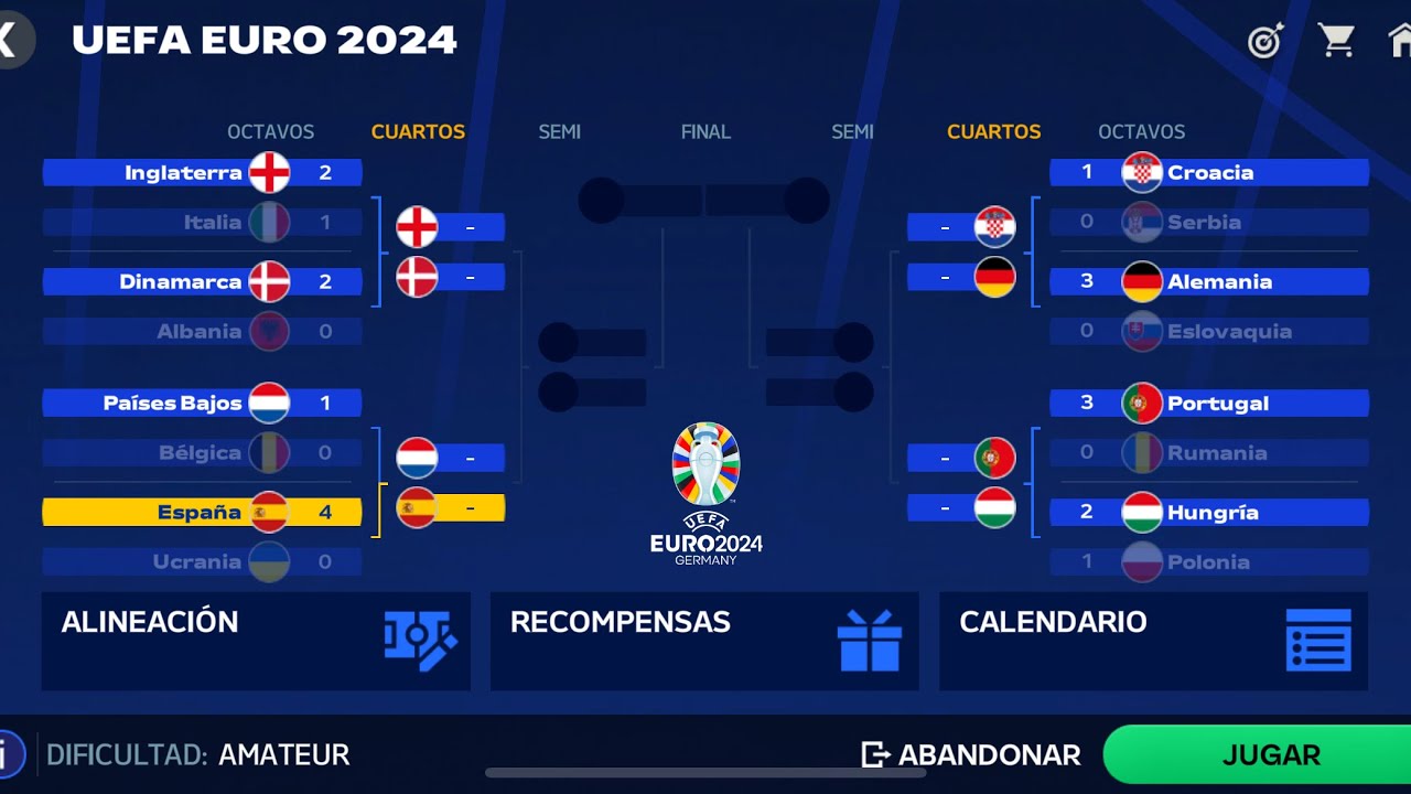 HOLANDA VS ESPAÑA (EUROCOPA,FC MOBILE 24)