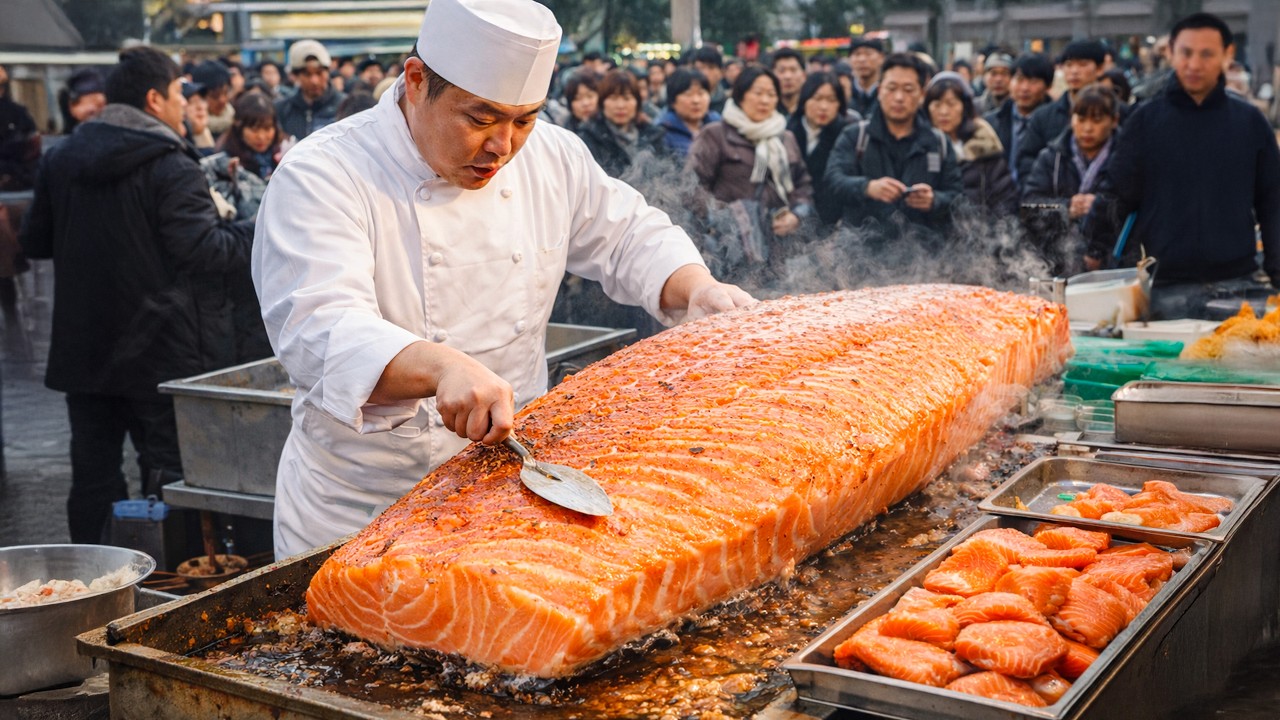 Busy Street Food Scene 🔥 Non-Stop Cooking and Hungry Crowds