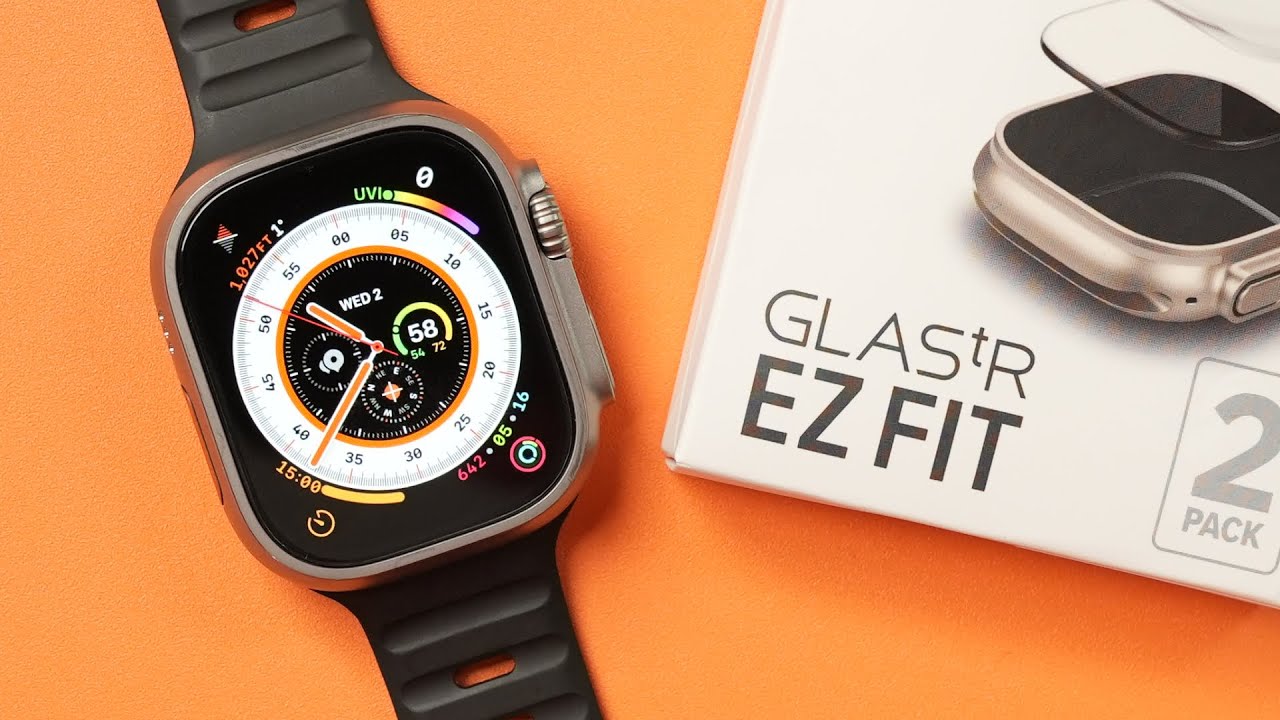 Лучшая защитная пленка для экрана Apple Watch Ultra - Spigen GlasTR EZ FIT!