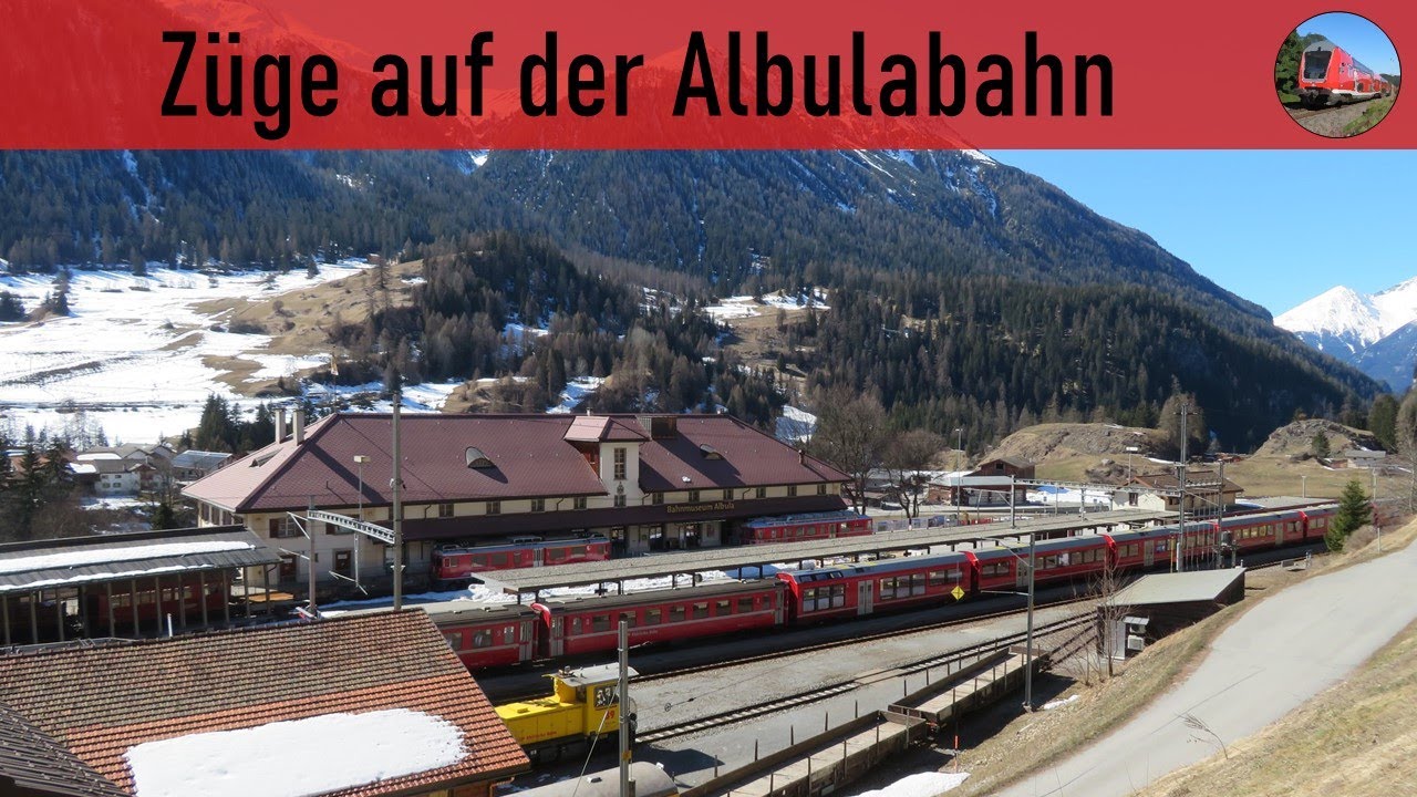 Züge auf der Albulabahn, Schweiz (Trains on the Albula line)