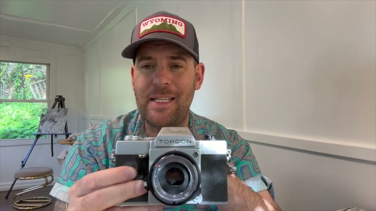 Topcon Auto 100 Beseler, Cheap, solid retro 35mm SLR film camera $20 Gold.