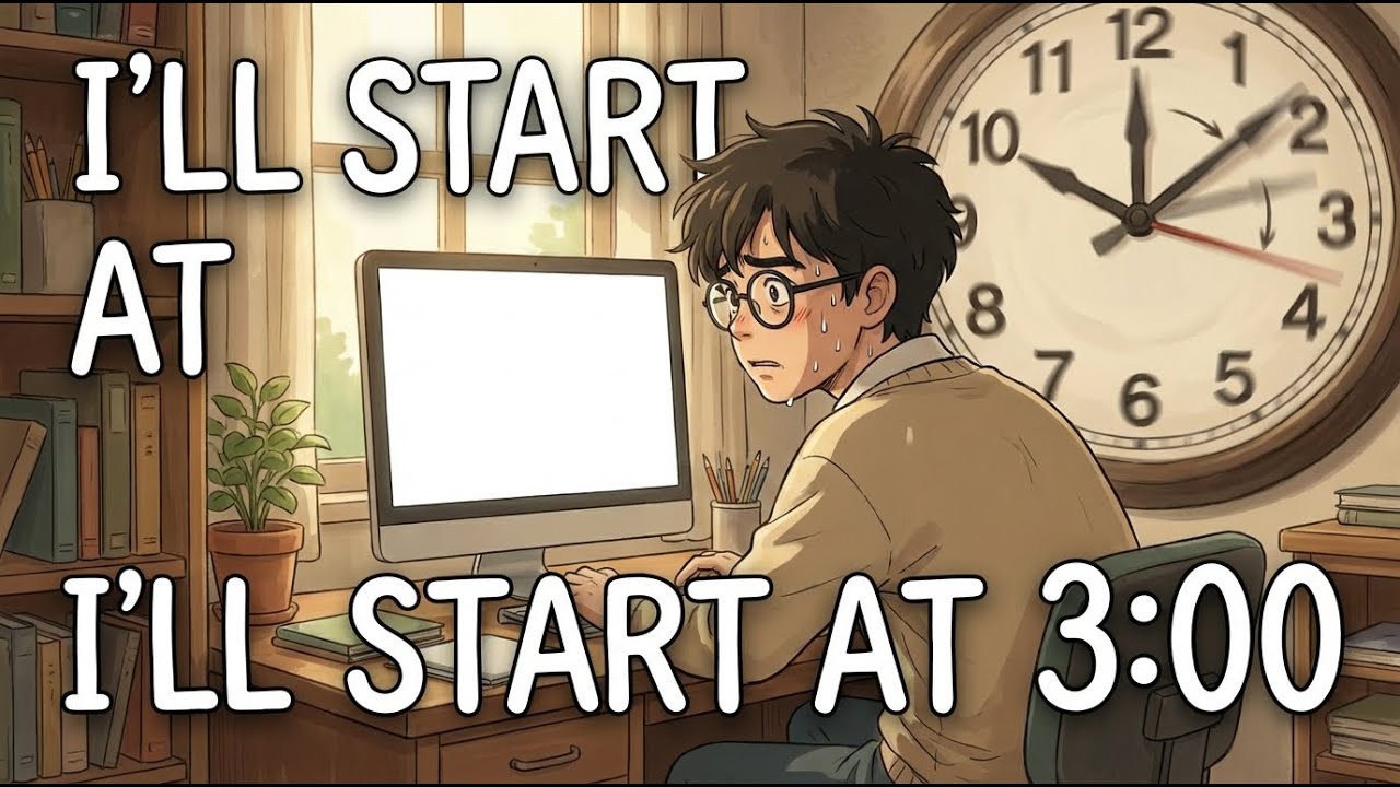 I'll start at 3:00 PM. | Smart People Who Can't Start #mindset #mindfulness #sketch #mindsetmatters