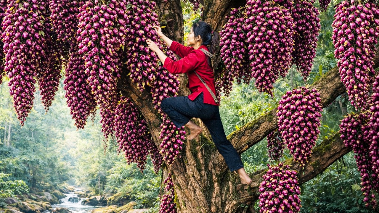 Climbing a Giant Tree to Harvest Rare Dragon Blood Flowers | You Won’t Believe This Risky Harvest
