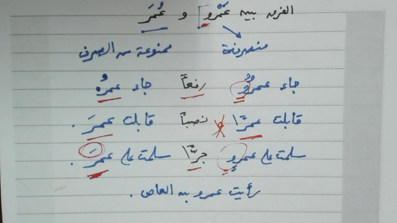 الفرق بين عمرو وعمر للصف الثالث الثانوي