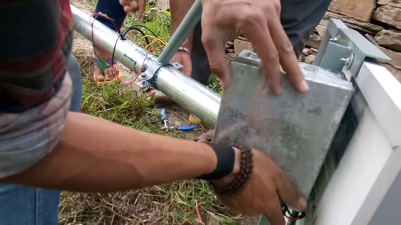 Solar street light installation #solarlight #solarstreet