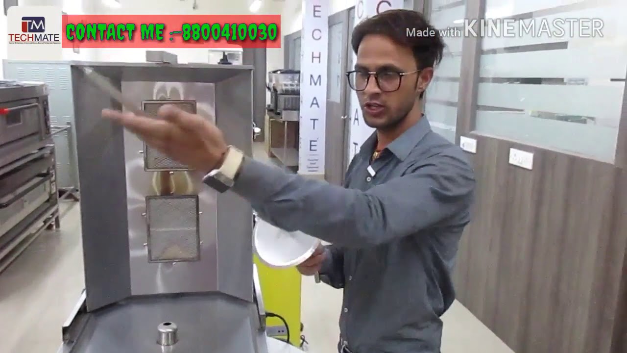 गैस शवरमा चिकेन रोस्टर Gas Shawarma Machine Chicken Roster Techmate TM Commercial Kitchen Equipment