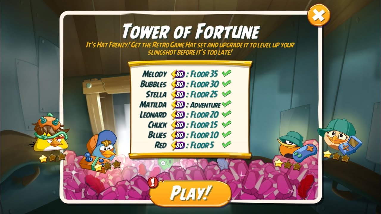 Tower of Fortune - Day 1 for the Retro Game Hat Set Rerun - Angry Birds 2