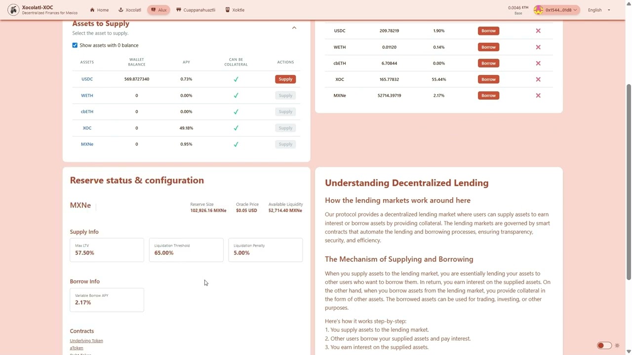 Alux &mdash; DeFi money market for the Mexican peso