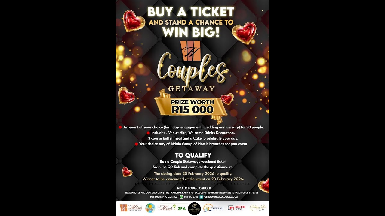 Buy a Couples Getaway ticket and stand a chance to WIN BIG in our Annual Couples Getaway Competition