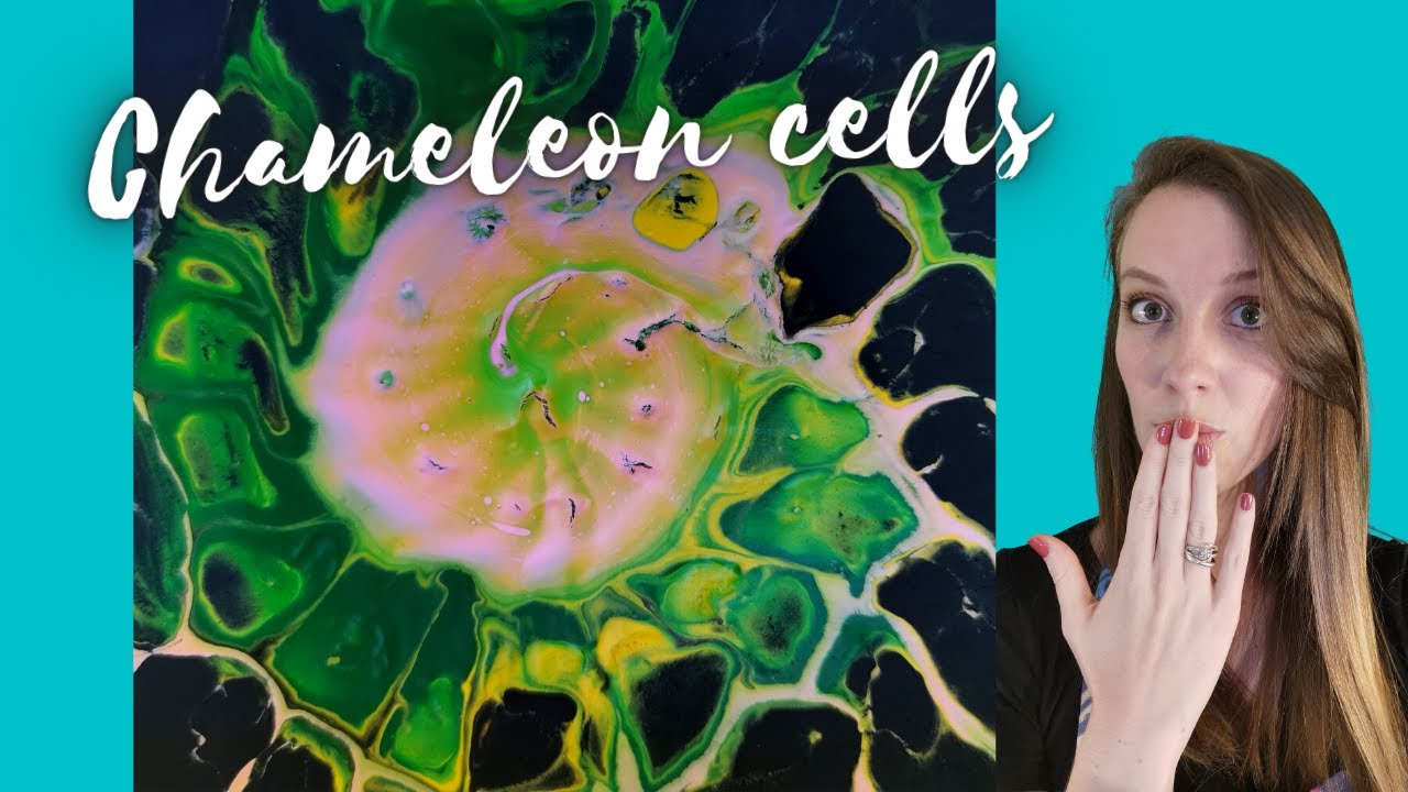 Acrylic pouring beginner technique - Chameleon cells