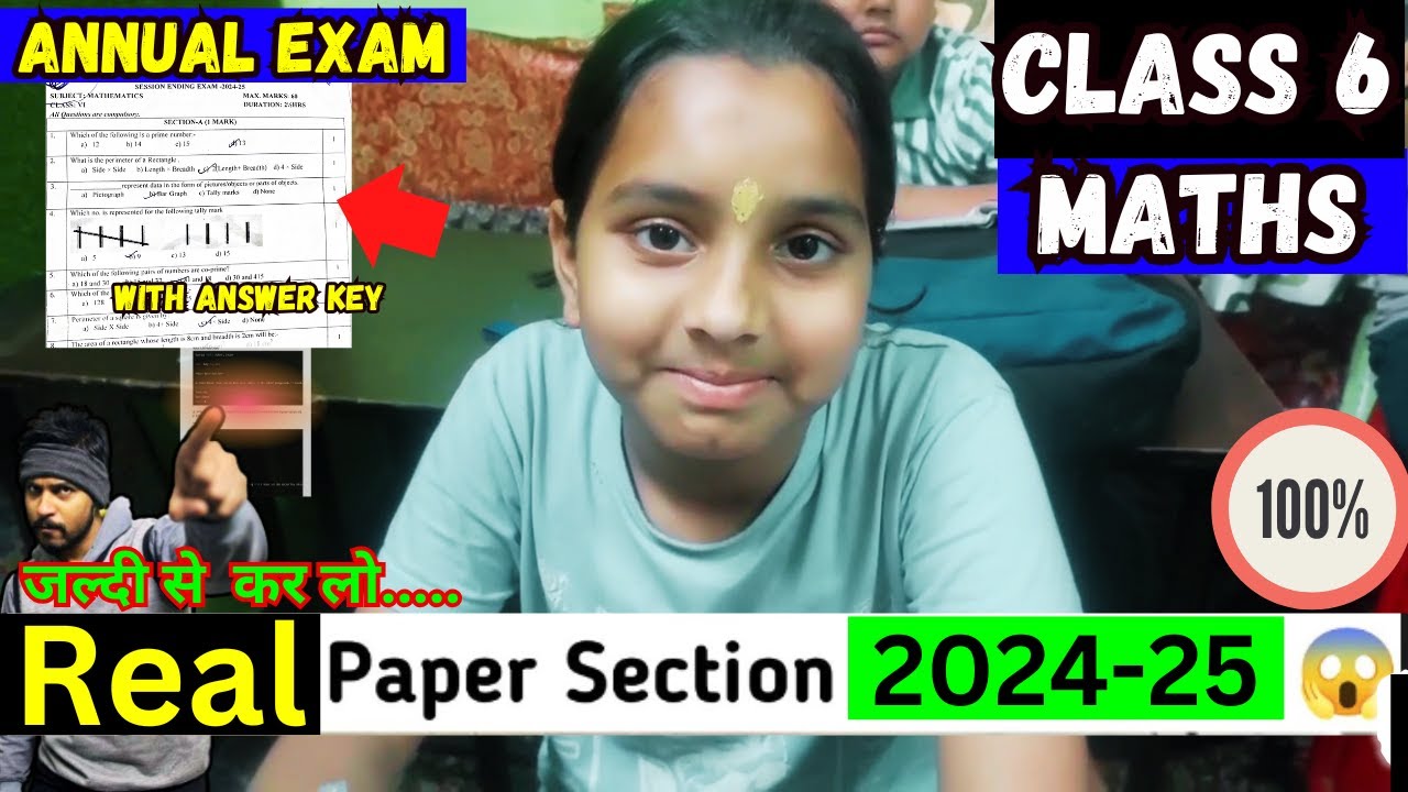 Class-6 Maths Session Ending Exam || Kendriya Vidyalaya Question Paper 2025