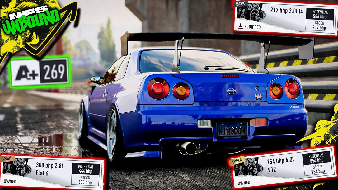 Best Engine Swap for A+ Tier | Nissan Skyline R34 GT-R V-Spec | Need For Speed Unbound