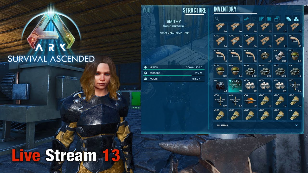Ark Survival Ascended | Crafting Boss Saddles | Livestream Ep13