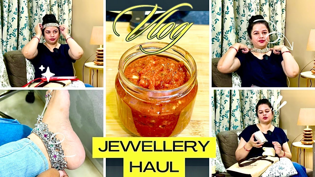 Karwachauth *NEW* Silver Jewellery Haul | Pizza Sauce Recipe | A Day in Indian Homemaker’s Life