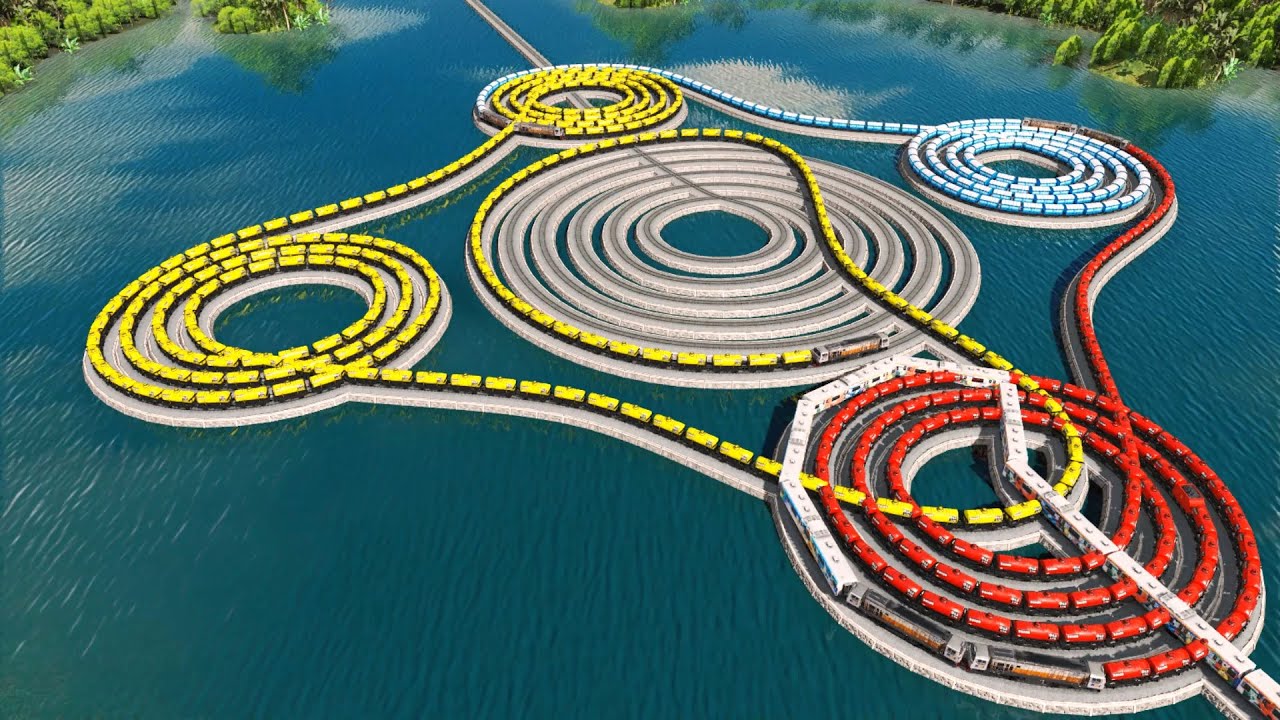 Alien Train Tracks In The Middle Of The Most Extreme Lake🚂Spinner Shaped Rails🚦Trainz Simulator 2022