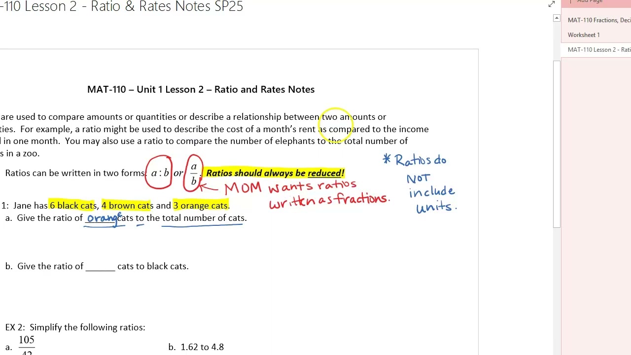 MAT 110 U1L2 Ratios