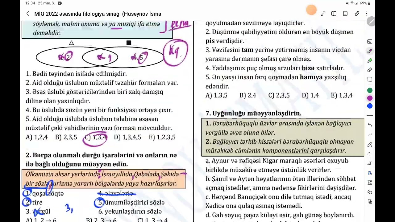 MİQ 2022 qəbul sualları (1-20)
